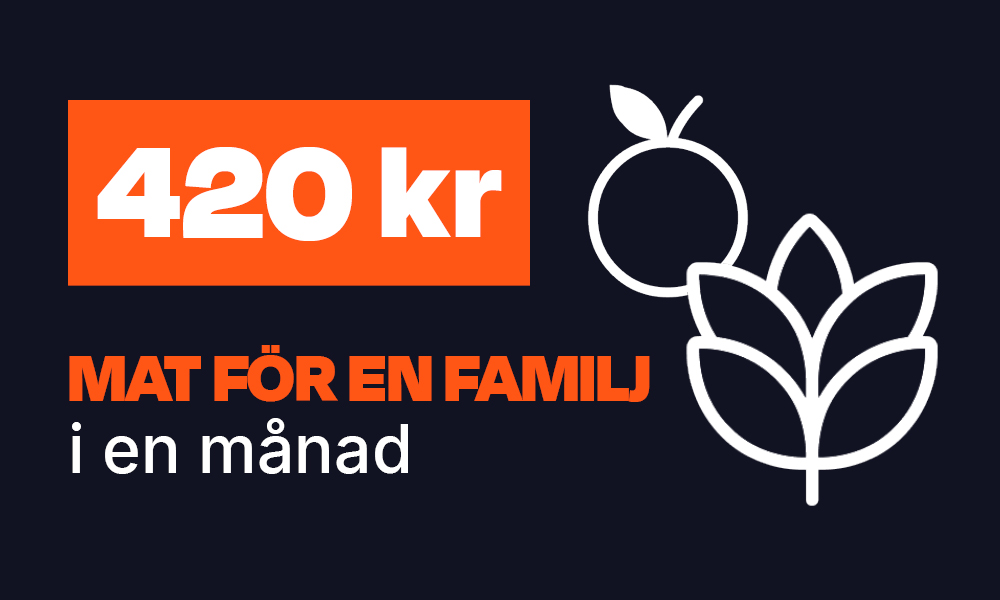 420 kronor kan ge mat för en familj i en månad.