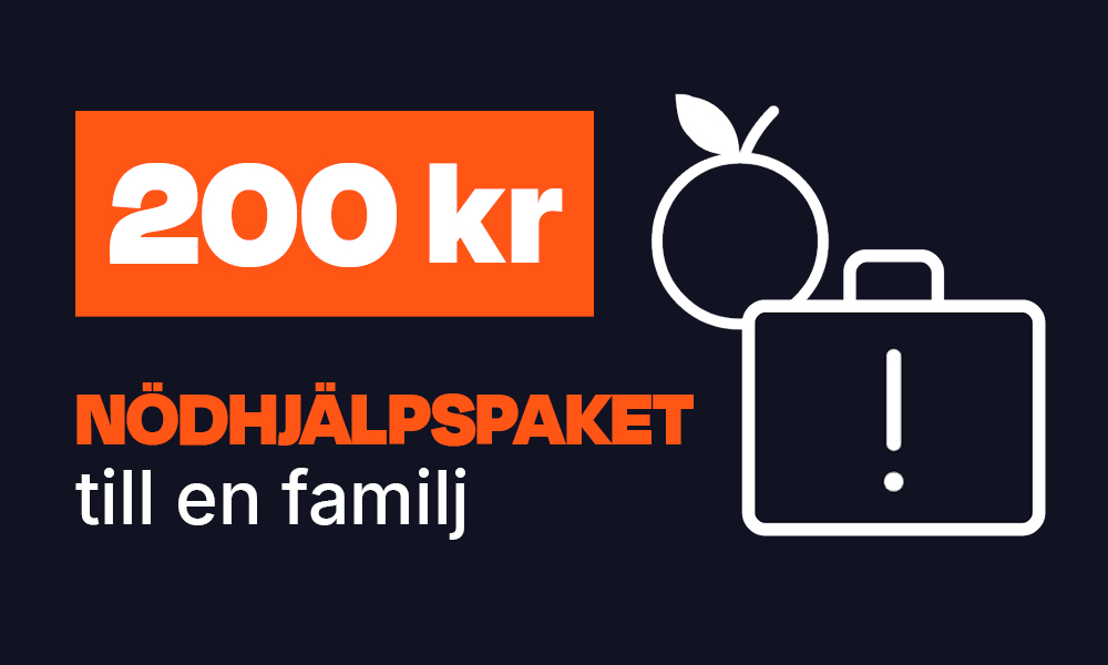 200 kronor kan ge ett nödhjälpspaket till en familj.